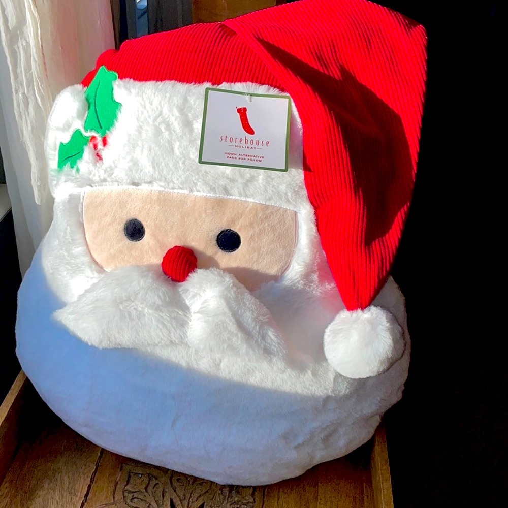 🎉HP🎉~Santa 🎅🏻 Face Plush Large Holiday Pillow 🎅🏻NWT🎅🏻 - Picture 4 of 16